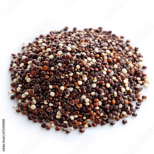 Diverse Collection of Colorful Quinoa Seeds on White Surface