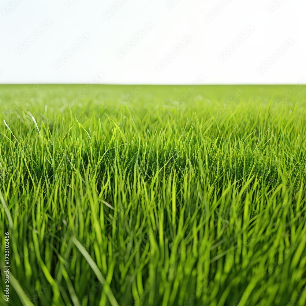 Obraz premium an AI Image Generator, Vibrant Green Grass Border On White Background