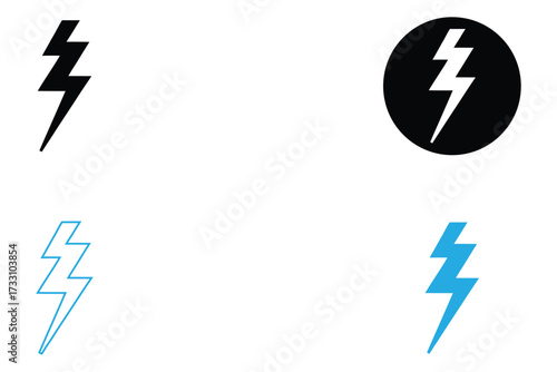 thunder bolt icon vector, flash lightning bolt icon, electric sign and symbol illustration