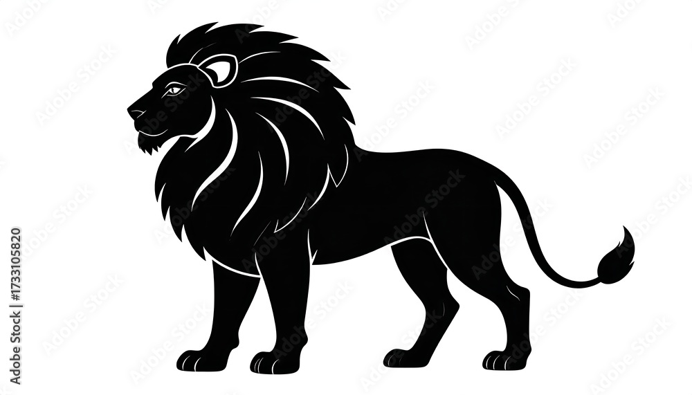 Fototapeta premium Silhouetted lion profile