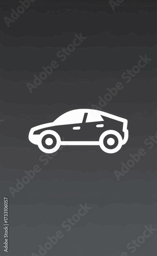 Sleek Car Silhouette on Dark Backdrop Modern Automotive Icon