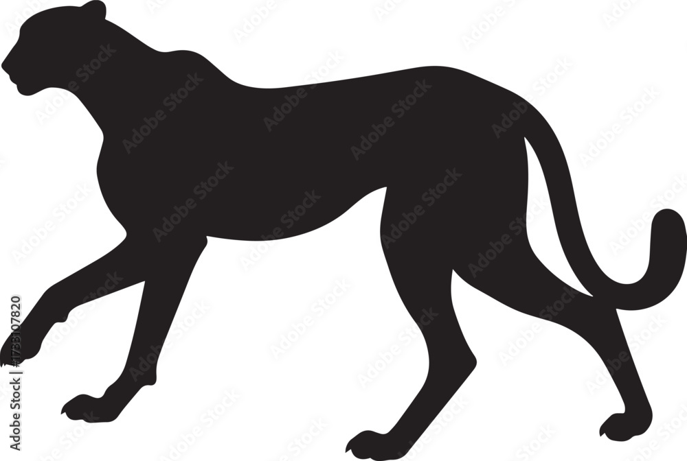 Obraz premium Black Running Cheetah Vector Illustration