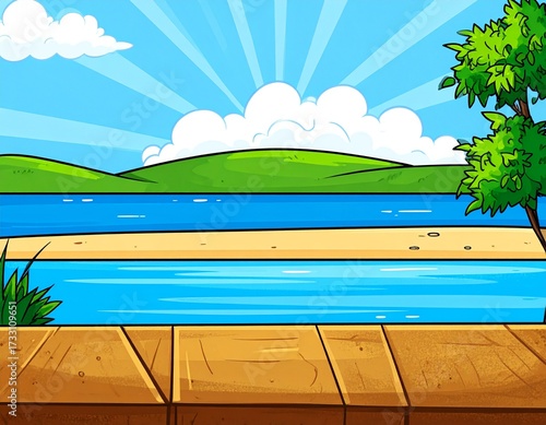 summer landscape with lake