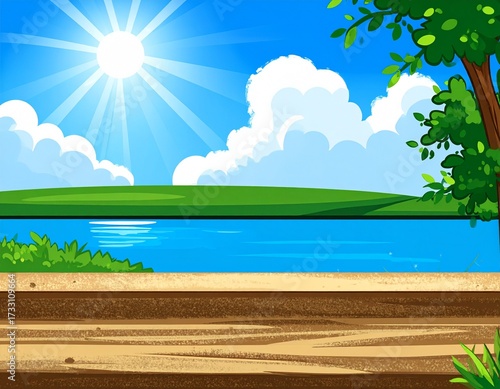 summer landscape with a lake