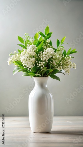 Wallpaper Mural Fresh Greenery Filled White Ceramic Vase Torontodigital.ca