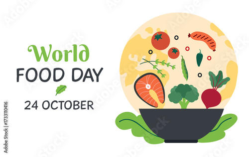 World Food Day on 24 october card banner invitation poster