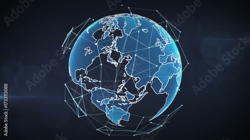 Metaverse holographic globe space connection. Science fiction, artificial intelligence, 3d World map network connection Hi-tech Cyber digital technology concept.