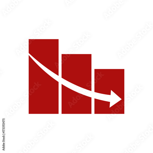 Stock Market Bar Chart Decline Loss Icon
