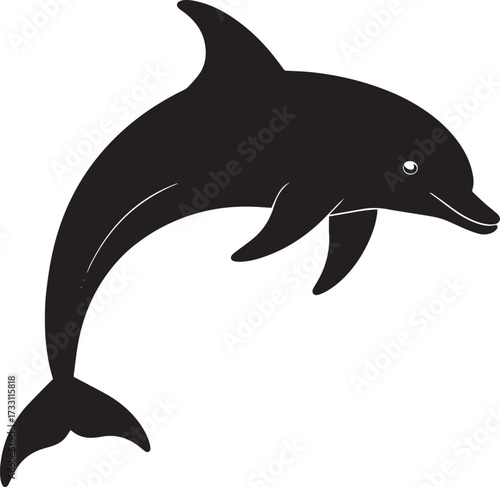  Jumping Dolphin Silhouette Vector Illustration