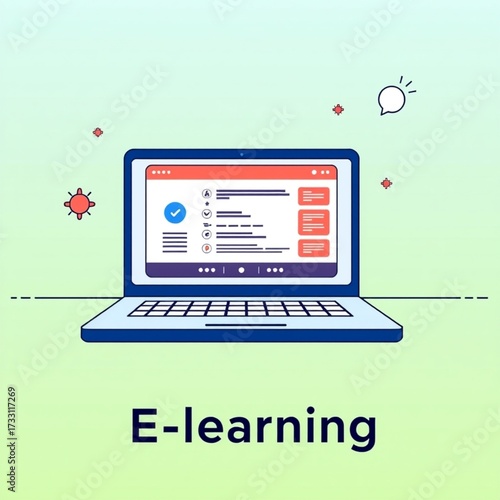 laptop computer with internet icons