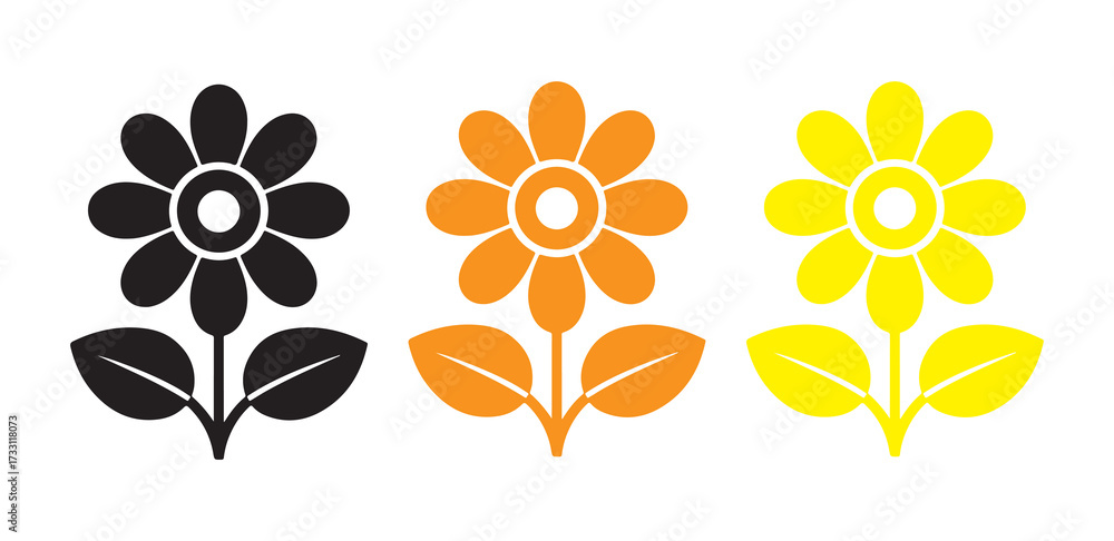 Obraz premium Bright summer flower symbols collection