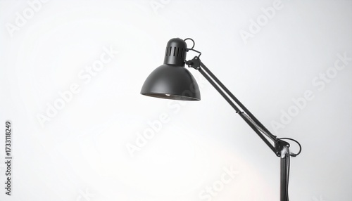 Black Metal Desk Lamp, Adjustable Arm, Modern Design, Office Lighting