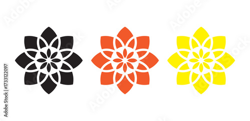 Simple flower clipart isolated on white