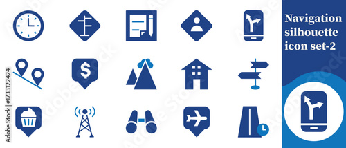 Navigation silhouette icon set, increase, style, cursor, next, curve, isolated, simplicity, interface, clip art, presentation, computer, download, signs, cyberspace, connection and more