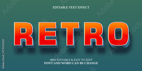 Retro editable text effect,3d text style
