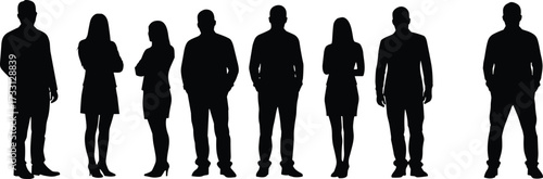 Wallpaper Mural Silhouette of diverse group of business people standing together, teamwork collaboration, professional colleagues, leadership success, office lifestyle, corporate unitySilhouette of diverse group  Torontodigital.ca