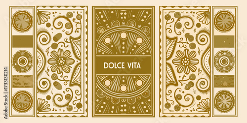 Photos Art nouveau inspired dolce vita design with floral ornaments and citrus slices i