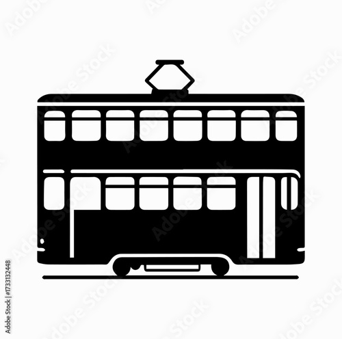 Hong Kong Tram (Ding Ding) Silhouette – Iconic Double-Decker City Transport