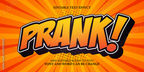 Prank text effect, comic halftone text style