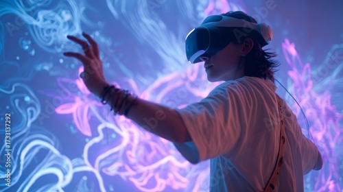 Person experiencing virtual reality