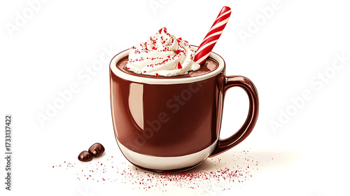 Christmas decorations on white background with ornaments, snowflakes, and festive elements. Perfect for holiday wallpaper, backgrounds, or seasonal designs.