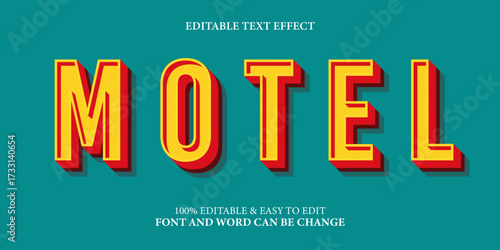 Motel text effect, vintage 80s text syle