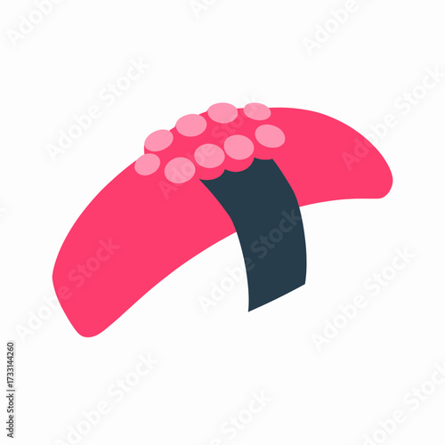 Vibrant sushi nigiri with octopus topping, a culinary delight.