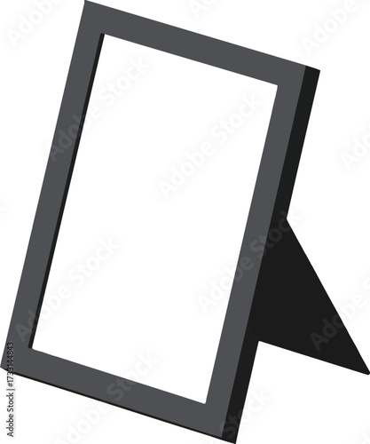 Minimalist Dark Gray Picture Frame Standing with Empty White Interior Ready for Your Memories