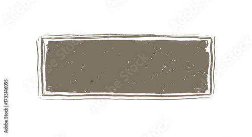 Abstract Rectangular Shape with Rough Edges and Neutral Color Fill.