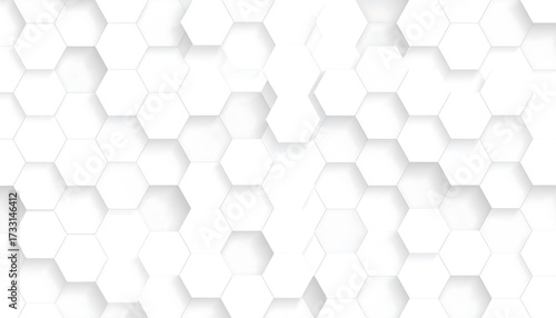 Abstract, white, honeycomb pattern with depth and shadows for a modern, clean design