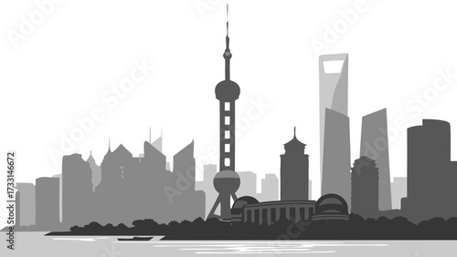 Stunning vector art of tokyo skyline reminiscent of a futuristic metropolis. Suitable for posters, prints, and designs with a modern city theme.