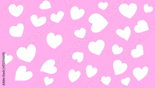 Obraz na plátně A seamless pattern of white love symbols isolated on a soft pink pastel background, evoking calm, romance, and purity