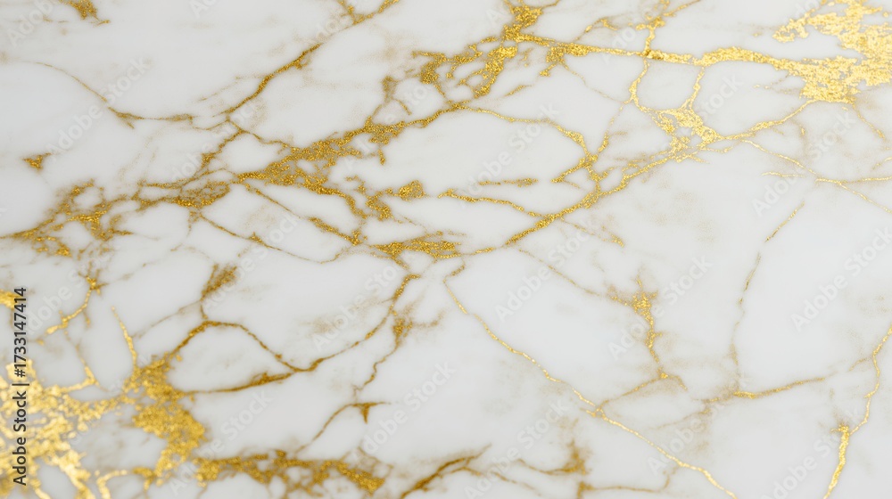 Fototapeta premium Luxurious white marble surface with delicate gold veins, embodying elegance and modern sophistication.