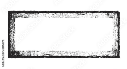 Distressed Rectangular Frame with Textured Edges.