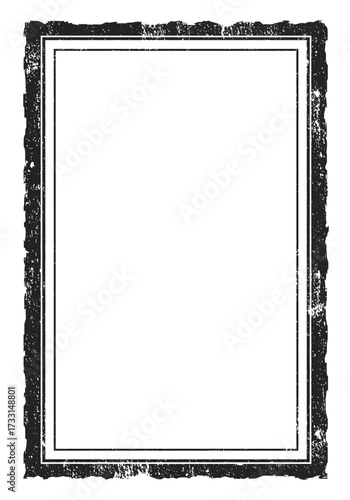 Ornate Black and White Decorative Frame with Textured Border.