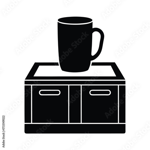 Mug On Kitchen Counter Icon Vector Illustration