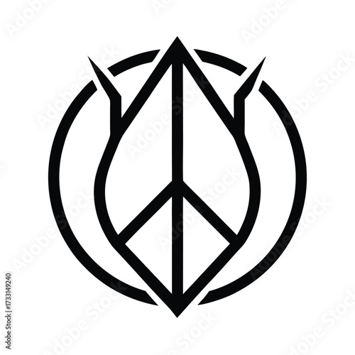 Norse Fire Rune Icon Vector Illustration