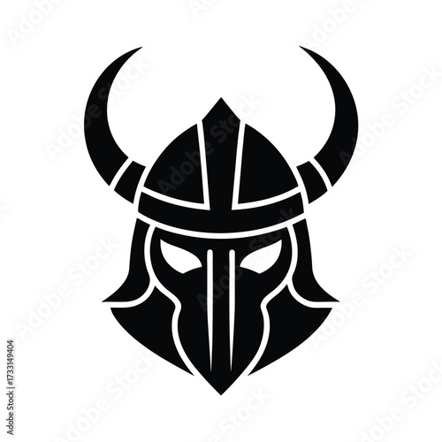Norse God Helmet Icon Vector Illustration