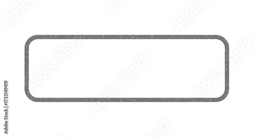 Simple Gray Rounded Rectangle Frame on White Background.