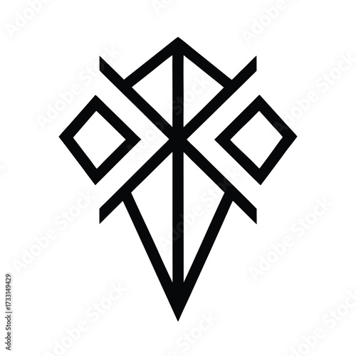 Norse Frost Rune Icon Vector Illustration