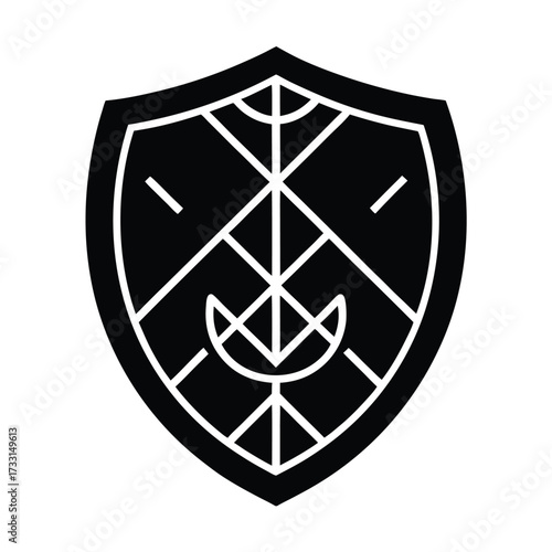 Norse Runic Shield Icon Vector Illustration