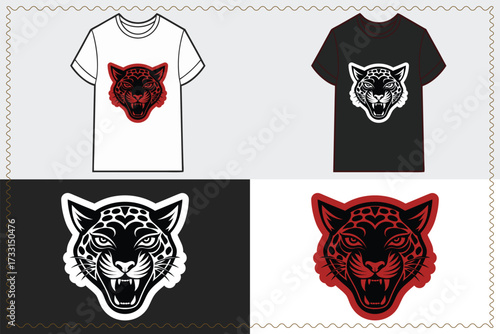 Fierce Jaguar Head Graphic Design T shirt design T Shirts vector