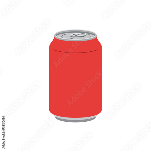 Bright Red Soda Can Graphic Illustration, Minimalist Design, Perfect for Beverage and Refreshment Concepts