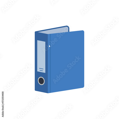 Bright Blue Office Ring Binder for Efficient Document Organization and Business Administration Supplies on White Background