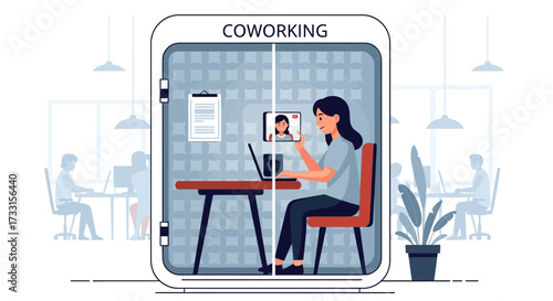 Coworking Pod: Focused Work in a Shared Office Space