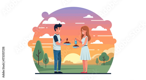 Growing Together: Couple Planting a Seedling