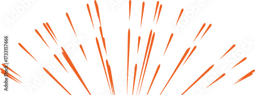 Orange Streaks Bursting Outwards on Transparent Background abstract bright