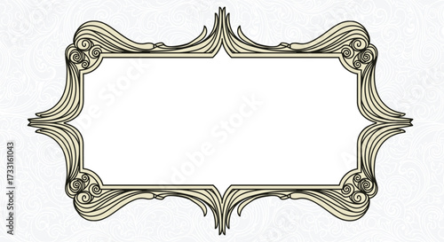 An ornate decorative frame with intricate filigree embellishments and a central blank space for text.