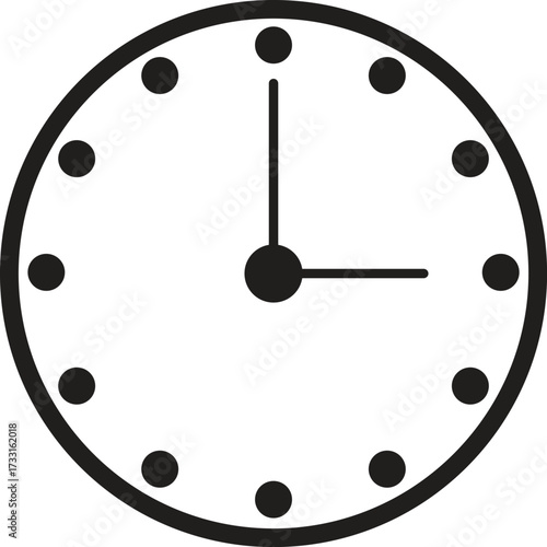 Simple Analog Clock Showing Time and Minutes