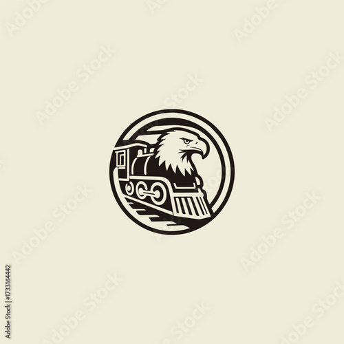 Eagle train logo vector template design